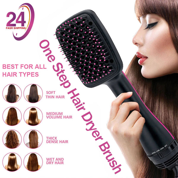 3 in 1 Hair Dryer Brush Dryer and Straightening Brush One Step Hot Air Brush Women's Hair Brush Professional Hair Straightener