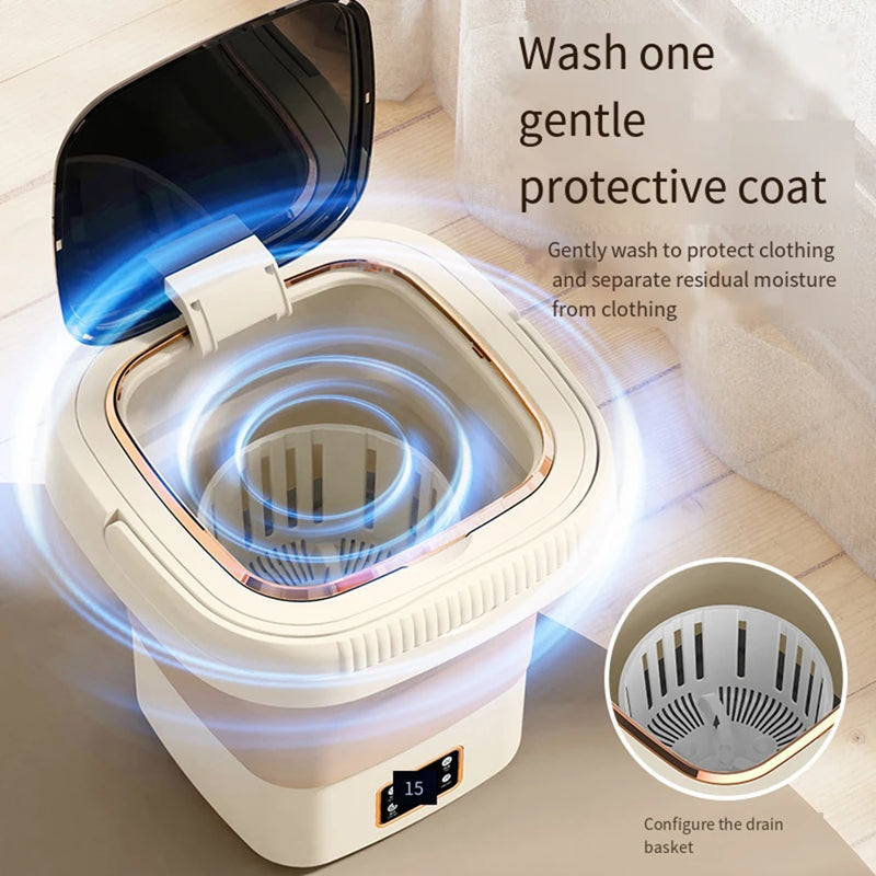 9L Folding Portable Washing Machine Large and Dryer for Clothes Mini Travel Home Underwear Sock Washer 110V 220 UK AU Plug 미니세탁기