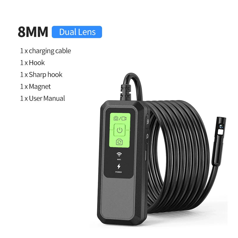 Wireless Endoscope 1080P HD Single & Dual WiFi Borescope IP67 Waterproof Endoscope Camera with Light for Android iOS Smartphone