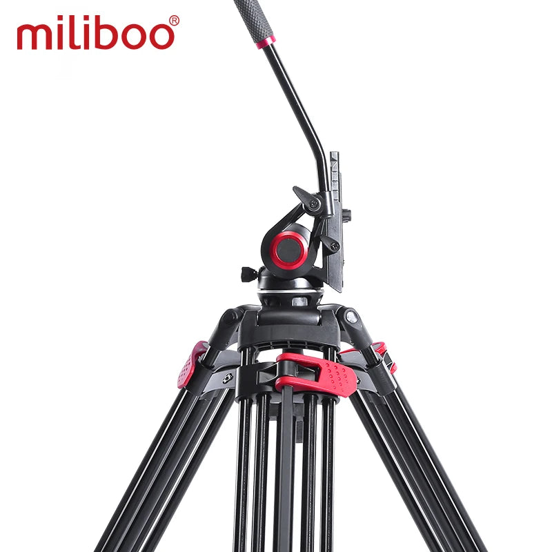 miliboo MTT605A MTT605B video tripod professional camera stand with ground spreader for dslr camcorder wedding photography