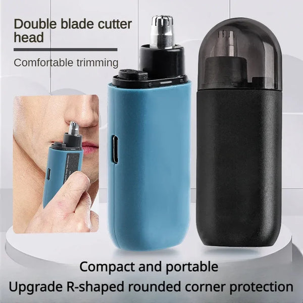 Nose Hair Trimmer USB Charging Dual-Edge Blades Electric Portable Men Mini Nose Hair Trimmer Face Care Kit Tools 7000 RPM