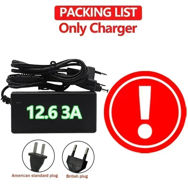 12V Battery 120Ah 18650 lithium battery pack Rechargeable battery for solar energy electric vehicle battery+12.6v3A charger