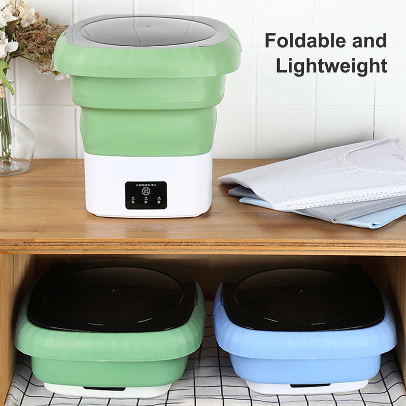 Folding Mini Washer, Folding Washing Machine 9L Lightweight Portable Mini Washer for Underwear Socks Infant Clothes for Travel