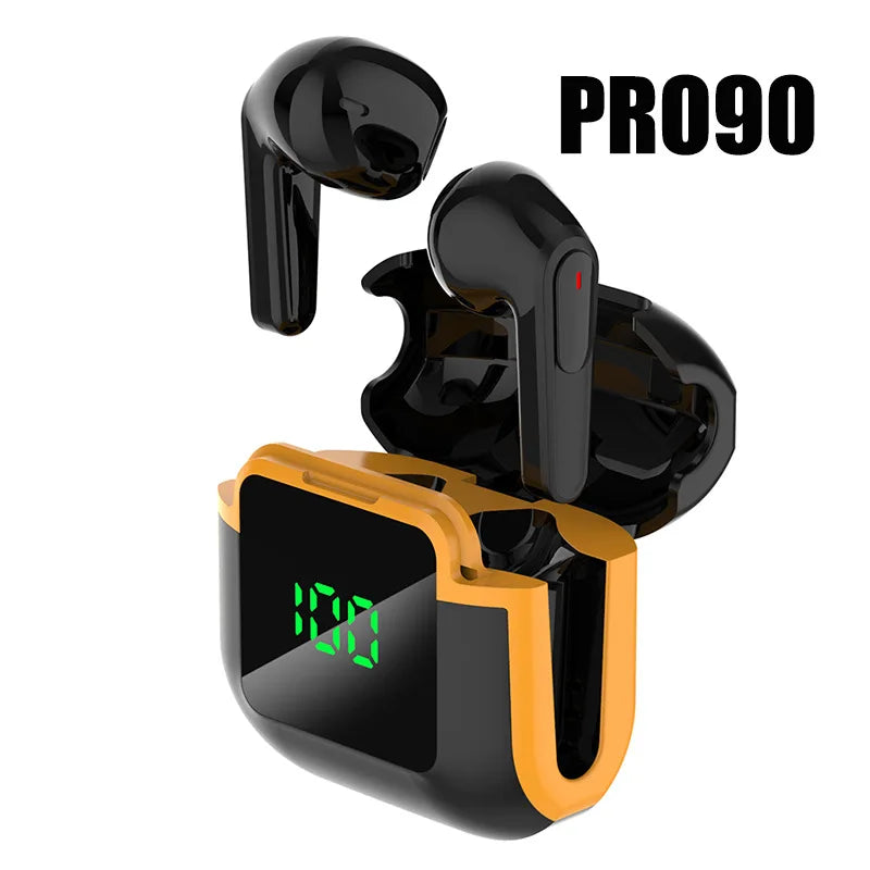 Pro90 Wireless Bluetooth Headset In Ear Digital Display Smart Touch Large Battery Life Music Games Gaming Earphones Headphones