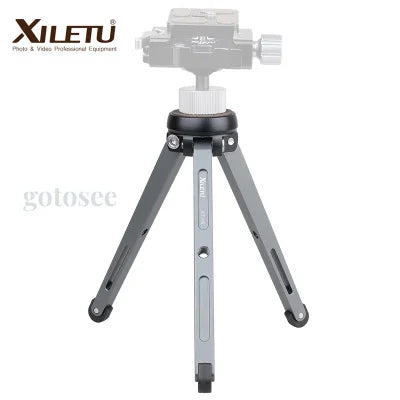 XILETU XT-15 Aluminum Alloy Mini Tripod Lightweight Portable Bracket Desktop Ball Head for DSLR Mirrorless Camera Smartphone