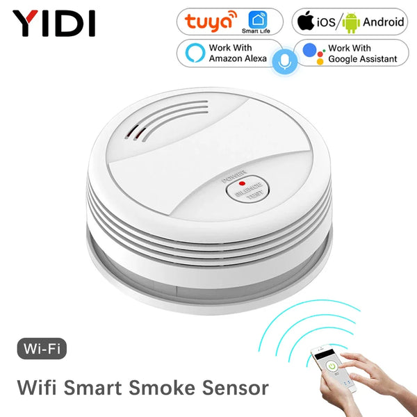 Smart Wifi Smoke Detector Independent Voice Tuya Fire Alarm Smoke Sensor Home Security System Rookmelder Fire Protection Alexa