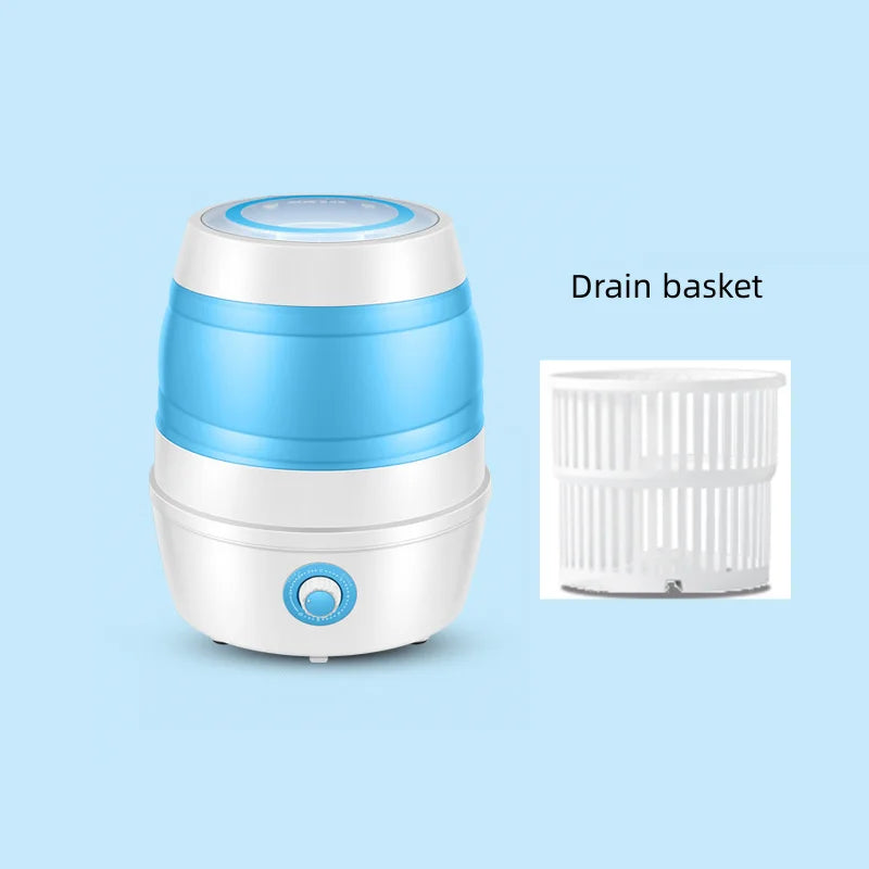 Portable Folding Washing Machine Dehydration Basket Dry Water Electric Washing Machine Small Household 2.6kg Large Capacity