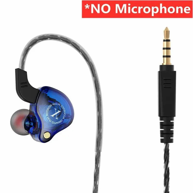 Original X2 Dynamic Wired Earphones HIFI Heavy Bass Earbuds In Ear Gaming Headphones Monitor Sport Noise Cancelling Headset Mic