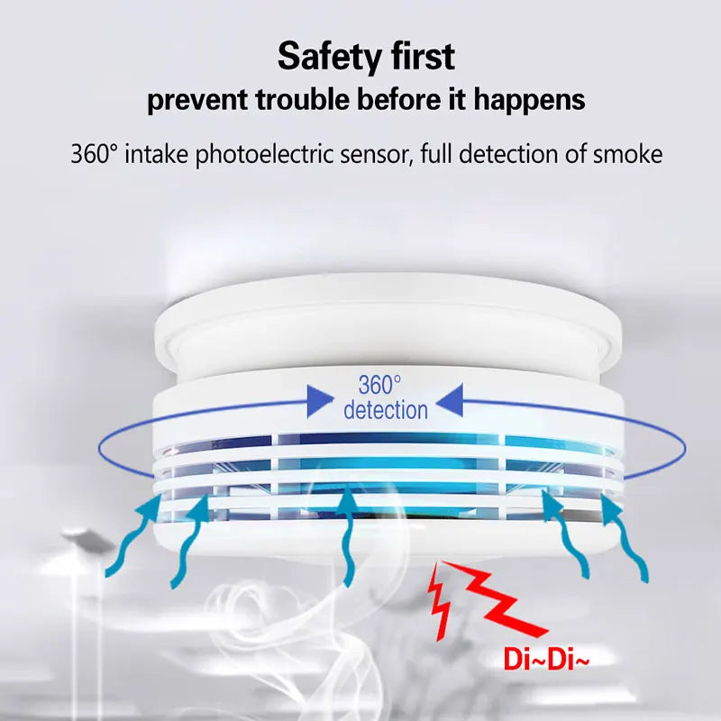 Tuya WiFi Smoke Alarm Fire Protection Smoke Detector Fire Alarm Home Security System Firefighters Smoke Sensor