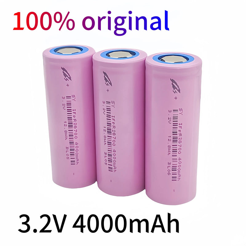 26700 3.2V 4000mAh LiFePO4 Rechargeable Battery lpega DIY Suitable for LED Flashlights and Lithium-ion Battery Packs