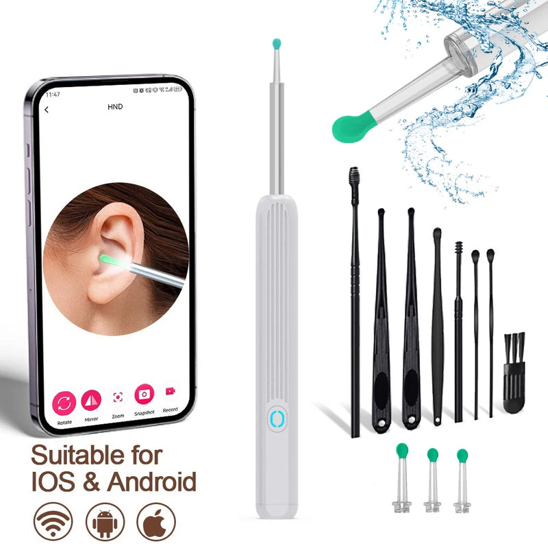 Smart Visual Ear Cleaner HD Ear Sticks Otoscope USB C Charging Endoscope Wax Removal Tool Earpick MIni Camera Health Care Set