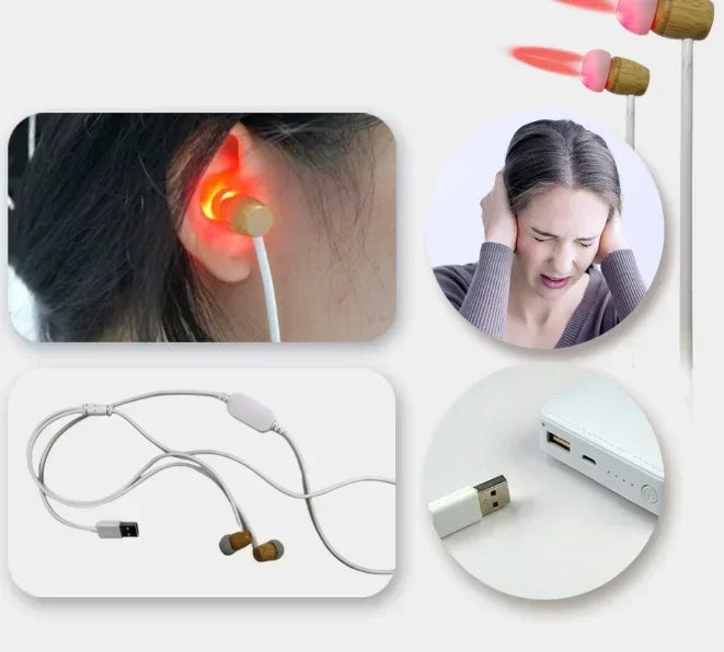 Tinnitus Ear Laser Therapy LLLT Irradiation Laser Physiotherapy Earplug Otitis Media Deafness Nose Rhinitis Sinusitis Treatment