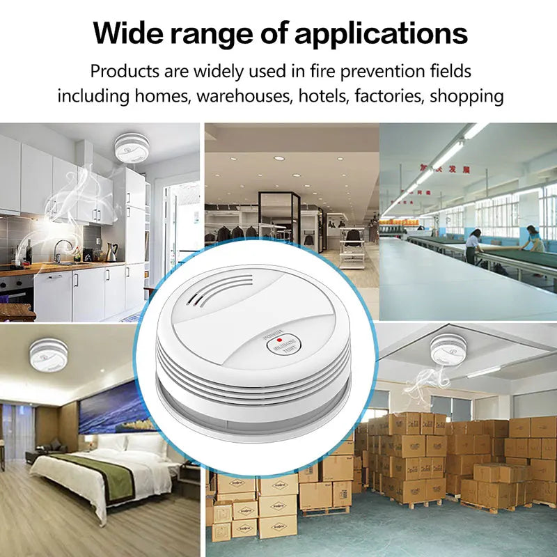 Tuya WiFi Smoke Alarm Fire Protection Smoke Detector Fire Alarm Home Security System Firefighters Smoke Sensor