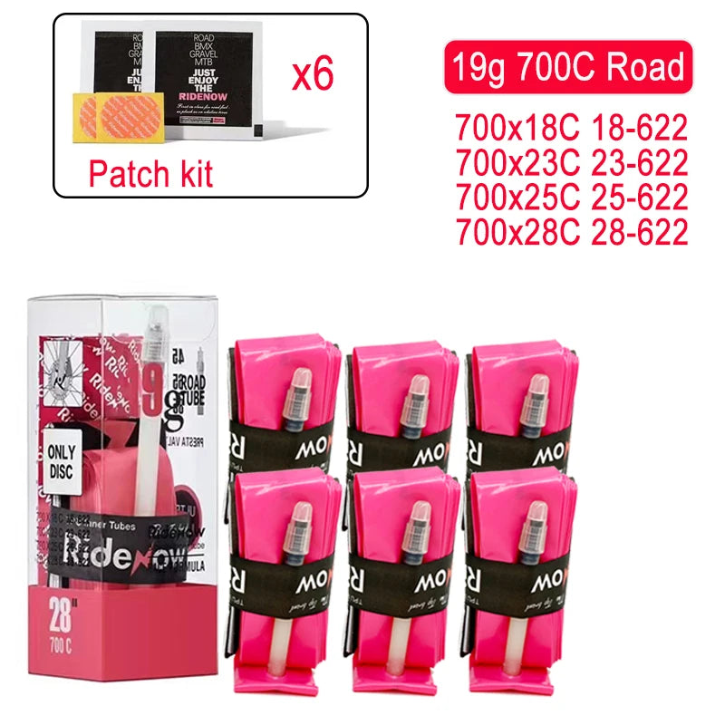 Ridenow TPU Bike Inner Tube Ultralight Road Bike Camera 700x18 23 25 28 32 35 37 40 47C MTB Bike Tube 29x1.5 1.75 French Vavle