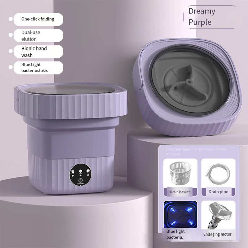 9L Folding Portable Washing Machine Large and Dryer for Clothes Mini Travel Home Underwear Sock Washer 110V 220 UK AU Plug 미니세탁기