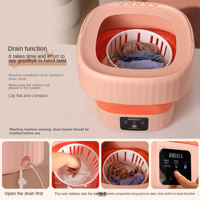 New 6L Folding Mini Washing Machine Portable Household Dormitory Underwear Socks Washing Machine Baby Clothes Washing Machine