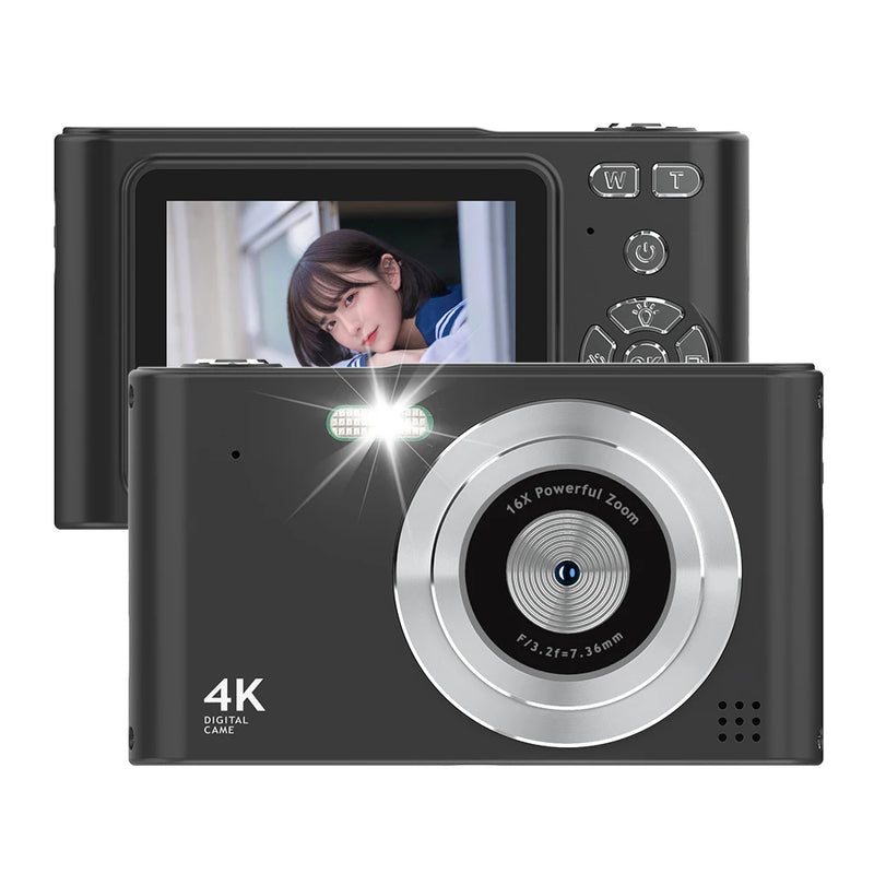 4K Digital Cameras for Kids 1080P Mini Autofocus Camera for Photography HD 48MP with 2.4" Large Screen Camcorder Beginner Camera