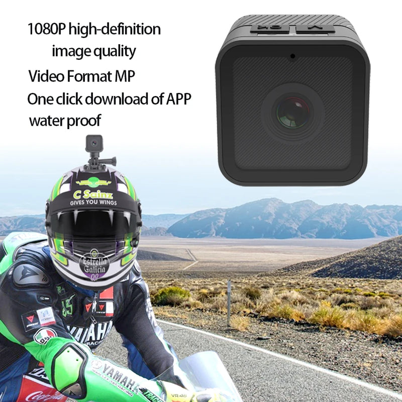 Mini HD1080P outdoor portable bicycle camera, small outdoor WiFi pet camera, motion detection nanny camera