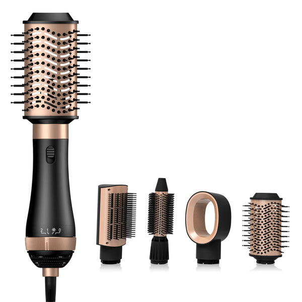 Professional Hair Dryer Brush 4 In 1 Hair Styler One Step Blow Dryer Comb Air Curling Iron Brush Electric Hair Blower Brush