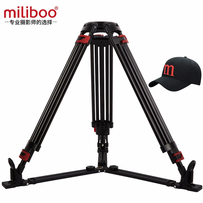 miliboo Video Tripod Heavy Duty Fluid head,Professional Camera Tripod Stand,Grounder Spreader Max Loading 33LB MTT609A