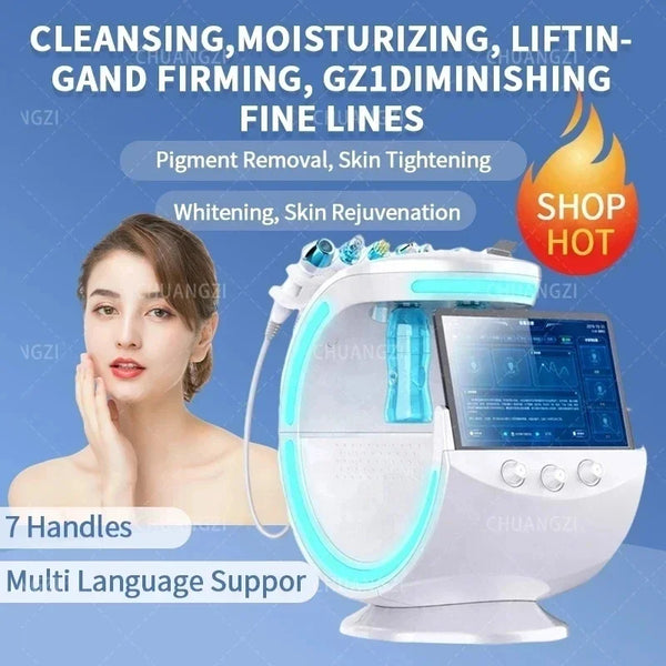 2024 Newest Model Smart Ice Blue Facial Care Machine 7 in 1 Professional Portable Microdermabrasion Machine High Value