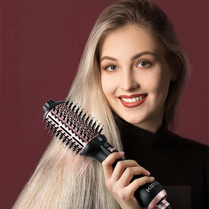 KIPOZI Hair Dryer Hot Air Brush Blow Dryer Brush Create Voluminous Curls 4 in 1 Hot Air Comb Reduces Frizz Static Electricity