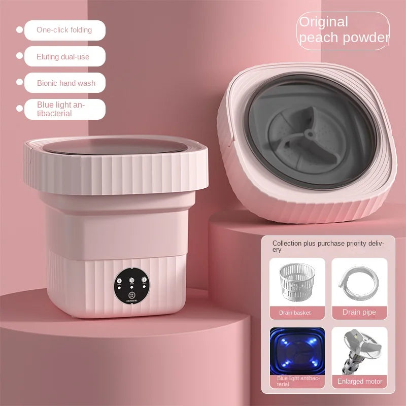 6L/11L Portable Folding Washing Machine Big Capacity With Spin Dryer Bucket for Clothes Travel Home Underwear Socks Mini Washer