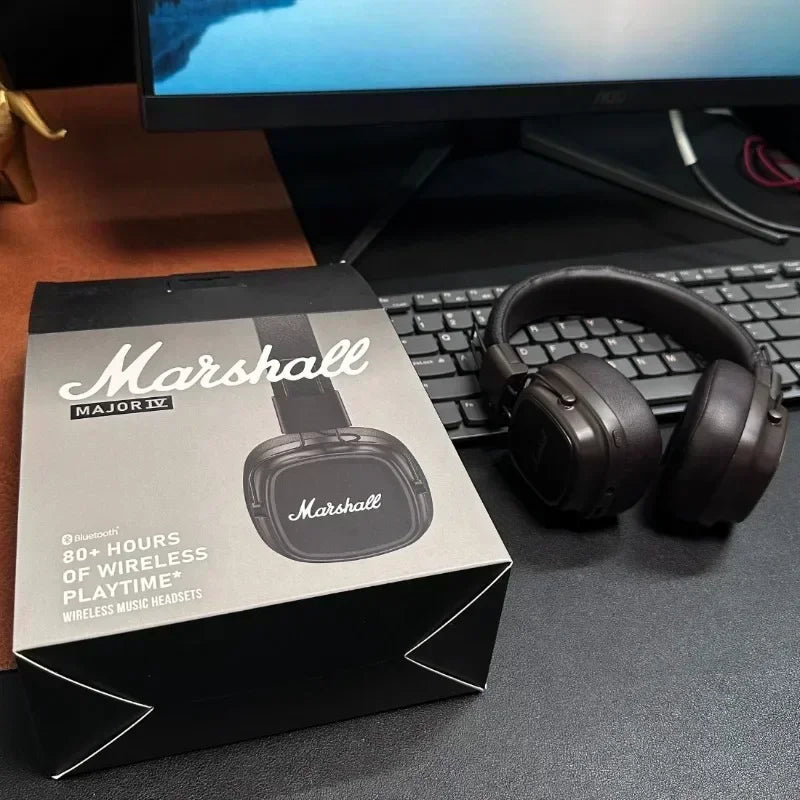 Marshall MAJOR IV Wireless Bluetooth Headphones Heavy Bass Foldable Earphones for Music Gaming with Microphone Headset