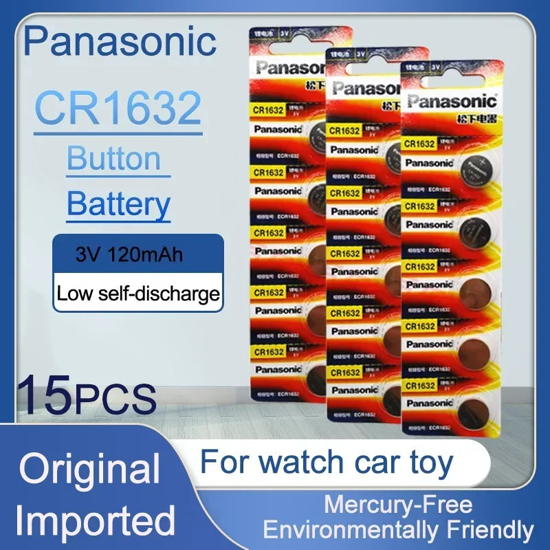 5Pcs-20Pcs Panasonic 3V CR1632 Button Batteries Cell Coin Lithium Battery For Watch Electronic Toy Calculators