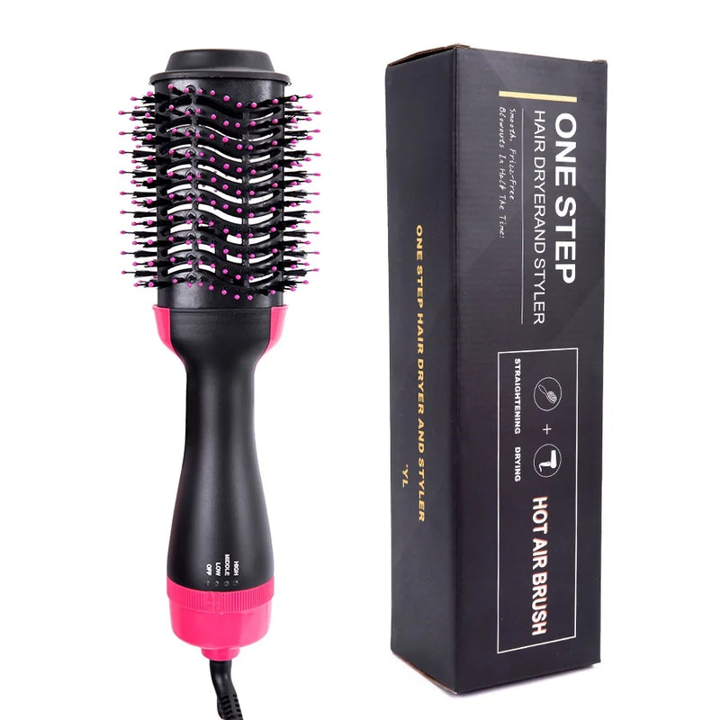 One Step Hot Air Brush Salon Professional Hair Dryer & Volumizer Hot Air Brush Negative Ion Generator Hair Straightener Curler