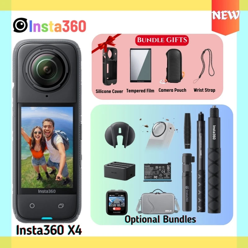 Insta360 X4 360 Action Camera 8K 72MP Magic In Action Active HDR 2.5 TouchScreen Waterproof AI Powered Insta 360 X4 Original Cam