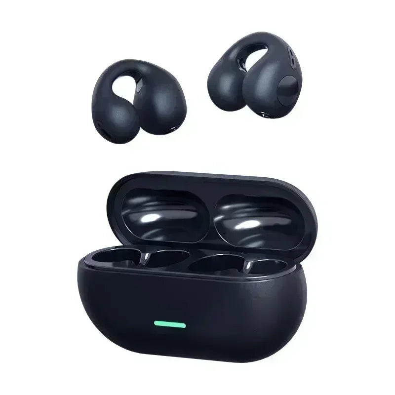 T75 Fone Bluetooth Headset 5.3 Wireless Bone Conduction Headphones Clip Ear Music Noise Canceling HD Call Sports Gaming Earphone