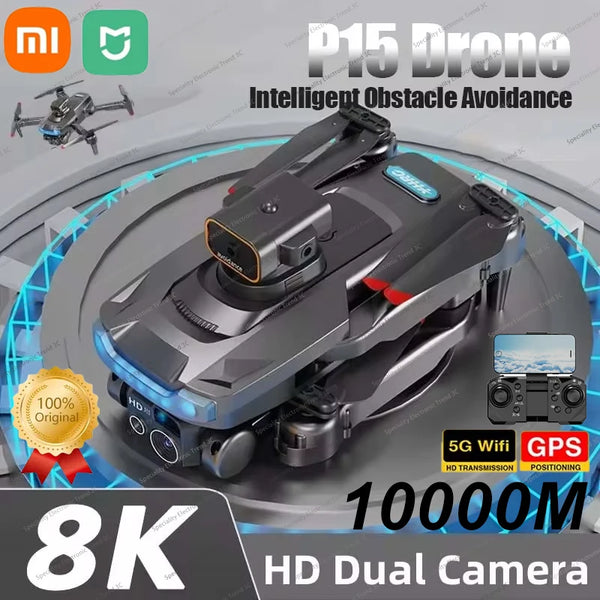 Xiaomi MIJIA P15 Mini Drone 8K Profesional HD Camera Obstacle Avoidance Aerial Photography 5G 10000M Foldable Quadcopter Toy New