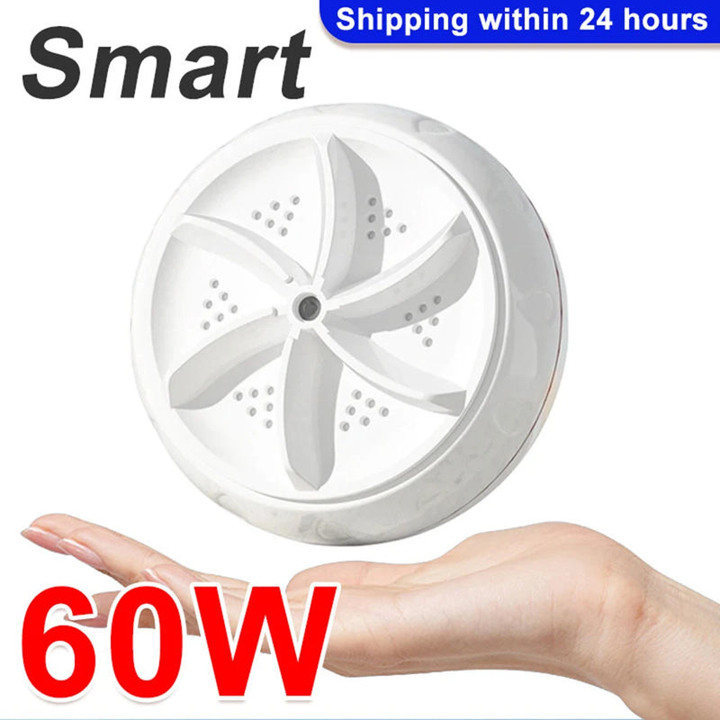 60W Mini Washing Machine Portable USB Rotating Turbo Fruit Washing Machine Ultrasonic Dishwasher For Home Kitchen Travel Clothes