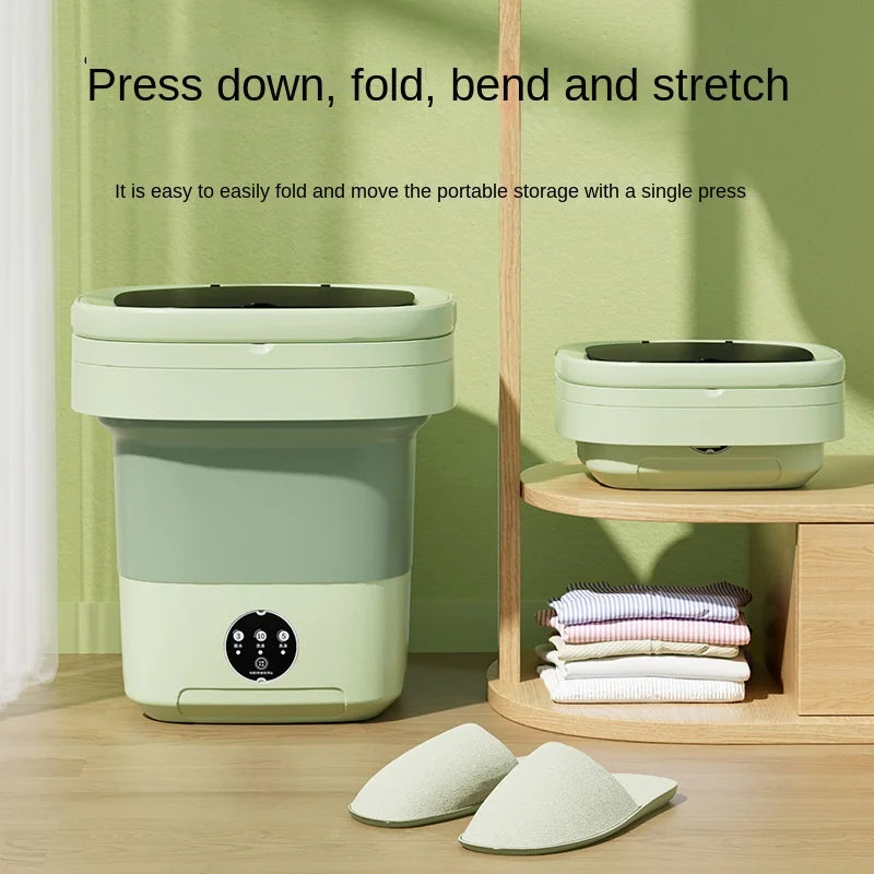 6L/11L Portable Folding Washing Machine Big Capacity With Spin Dryer Bucket for Clothes Travel Home Underwear Socks Mini Washer