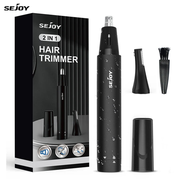 Sejoy 2in1 Electric Nose Hair Trimmer For Men Women Portable Men Mini Electric Ears Nose Eyebrow Facial Hair Clipper Trimmer