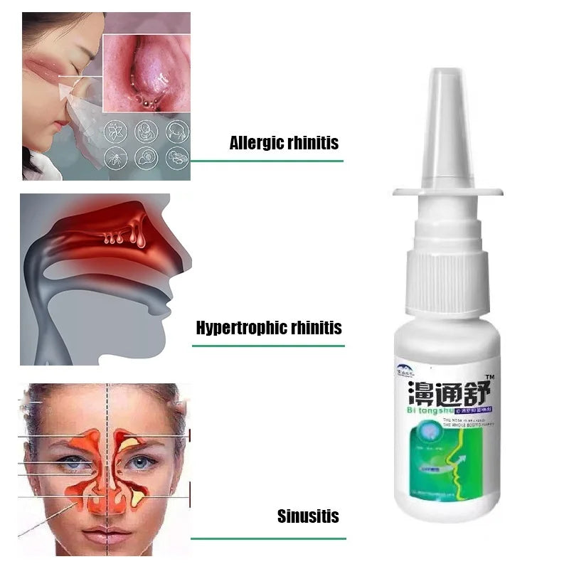 Factory Wholesale 3-20Pcs 20ml 100% Pure Herb Nasal Spray Treatment Traditional Medical Nose Care Chronic Rhinitis Sinusitis