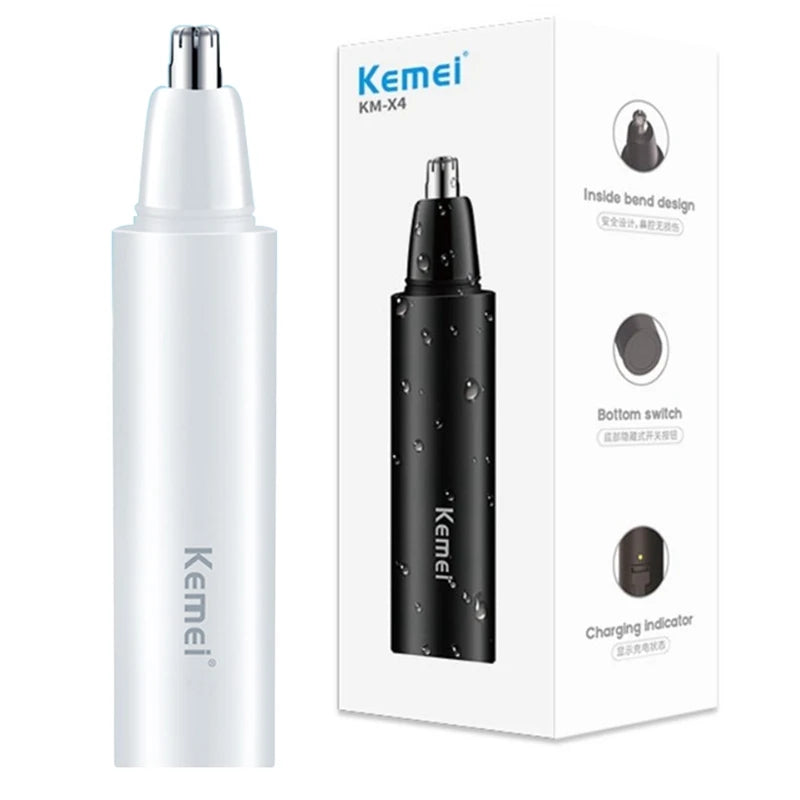 Original Kemei Professional Nose Trimmer For Men&Women Rechargeable Electric Ear Trimmer Nose Hair Removal Ear Cleaner Washable