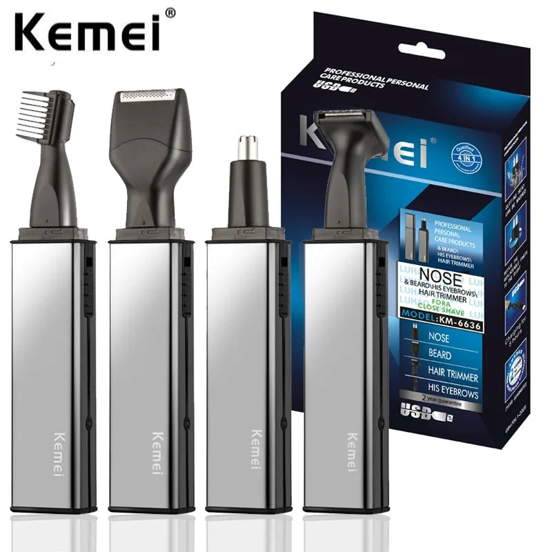 Kemei all in one grooming kit electric shaver for men rechargeable beard hair trimmer eyebrow ear nose facial shaving machine