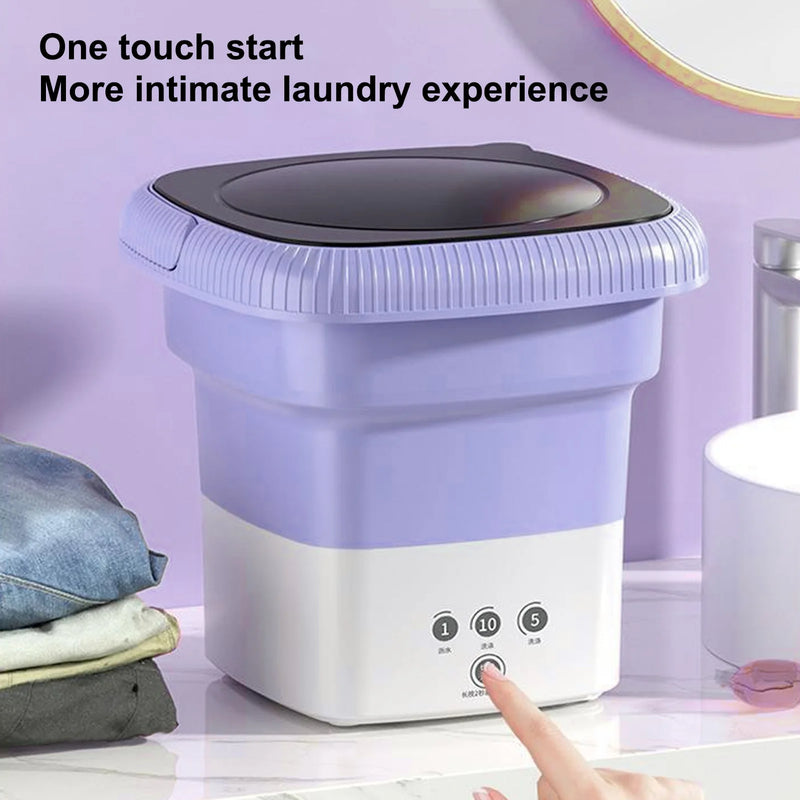 Folding Mini Washer, 9L Foldable Washing Machine USB Powered Large Capacity Multifunction Portable Small Washer Dryer for Baby