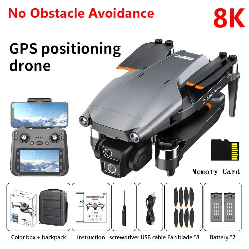 Brushless Obstacle Avoidance GPS Return Optical Flow 5G LCD WIFI FPV RC Drone 3KM 8K EIS Anti Shake Remote Control Quadcopter