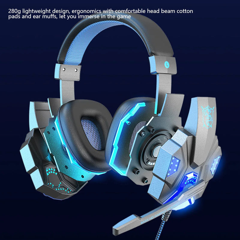 Professional Wired Gaming Headphones With Microphone Led Light For Computer PS4 PS5 Xbox Bass Stereo PC Gaming Headset Gifts