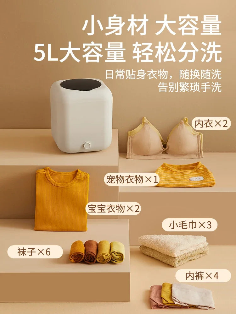 USB/220V Song Singer Wireless Mini Portable Washing Machine Underwear and Socks, Rechargeable, and Super Portable