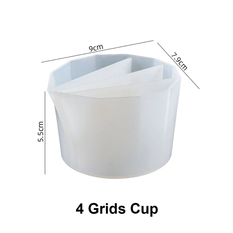 2/3/4/5Grids Silicone Distributing Cup Liquid Pigment Resin Color Mixing Cup Resin Cup for DIY Epoxy Resin Crafts Making Tools