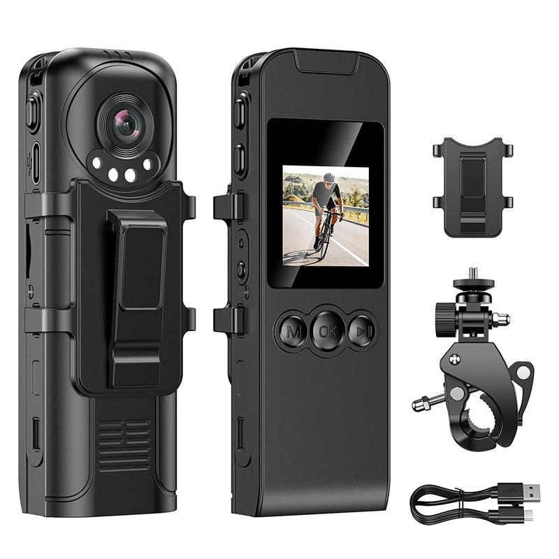 Ultra HD 1296P WiFi Body Camera Support Audio & Video Record For Police Law Enforcement,Wearable Mini Camera with Bicycle Mount