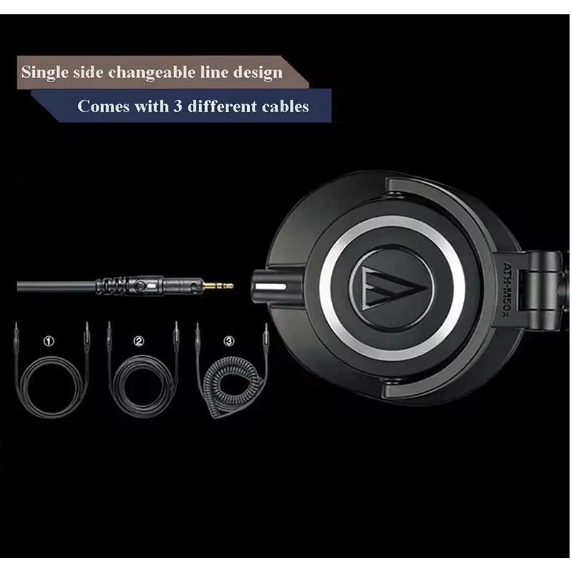 Audio-Technica ATH-M50X Professional Studio Monitoring Headphones Hifi Music Headset with Detachable Cable