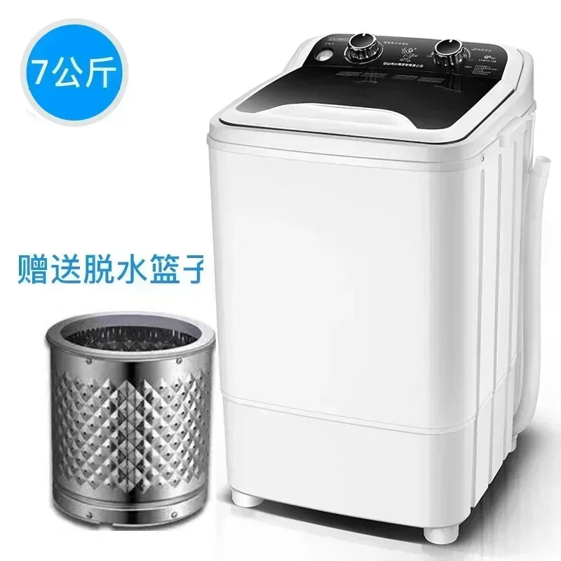 Washing Machine 7KG Single Barrel Semi-automatic Laundry Machine Compact Washing Machines UV Blue Light Clothes Washer