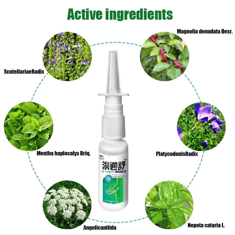 Factory Wholesale 3-20Pcs 20ml 100% Pure Herb Nasal Spray Treatment Traditional Medical Nose Care Chronic Rhinitis Sinusitis