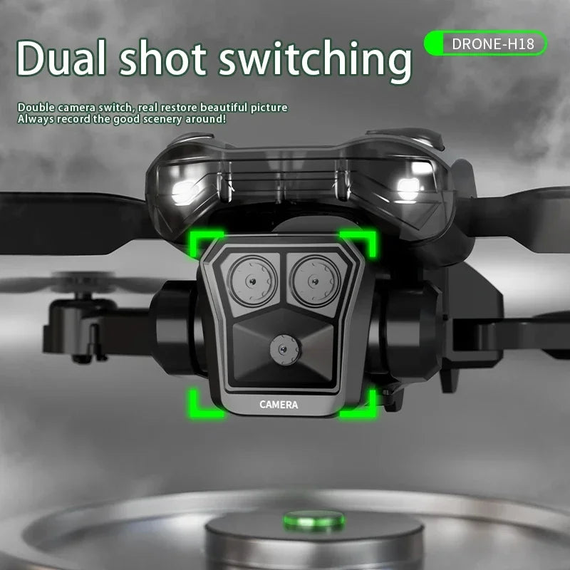 MHD Dual Camera Drone H18 Camera with 4K Professional Folding Drone with 4K Camera Mini  RC Helicopter FPV air plane Quadcopters