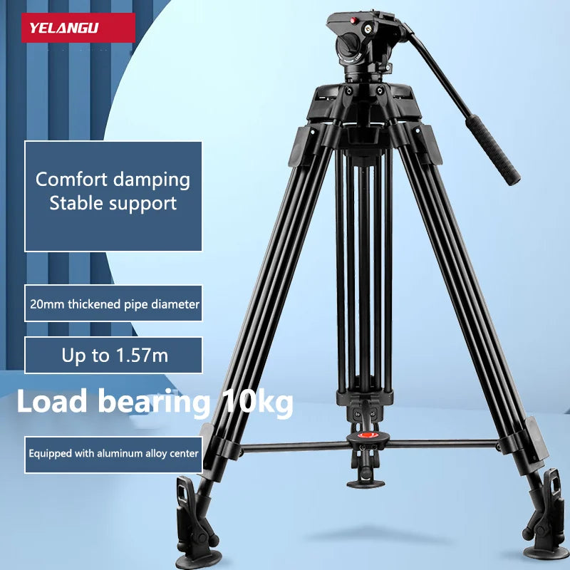 Professional Heavy Duty Video Tripod 75 Inches Aluminum Alloy 360 Degree Fluid Drag Head For Camcorder/dslr Head Camera Tripod